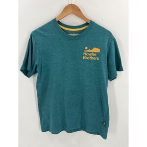 Howler Brothers Mens Size Small Teal Blue Short Sleeve Logo Graphic Tee T-Shirt